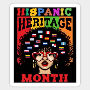 Hispanic Heritage Month Latino Countries Flags Proud Spanish Speaking American For Women, Men Sticker